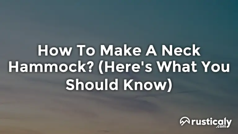 how to make a neck hammock