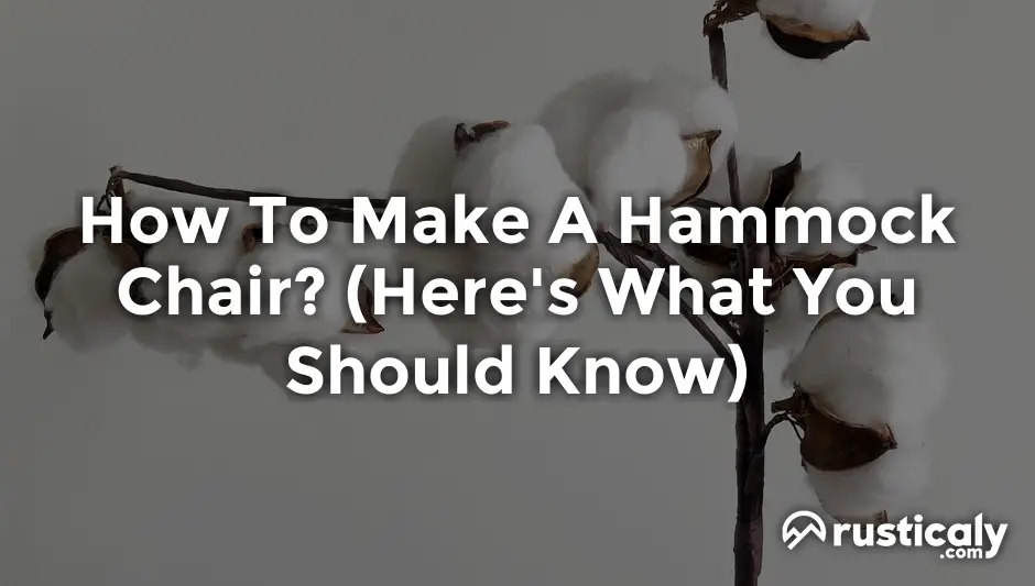 how to make a hammock chair