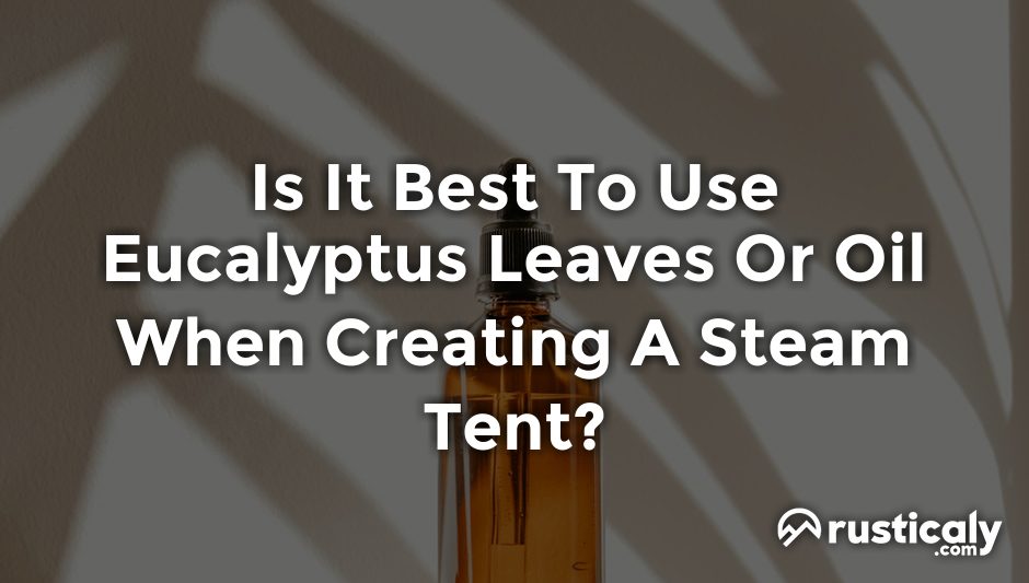is it best to use eucalyptus leaves or oil when creating a steam tent