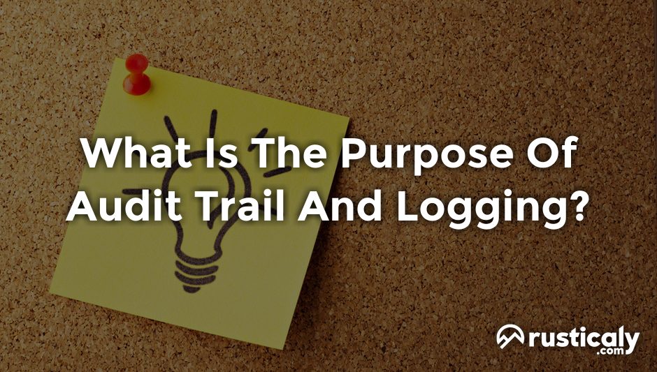 what is the purpose of audit trail and logging