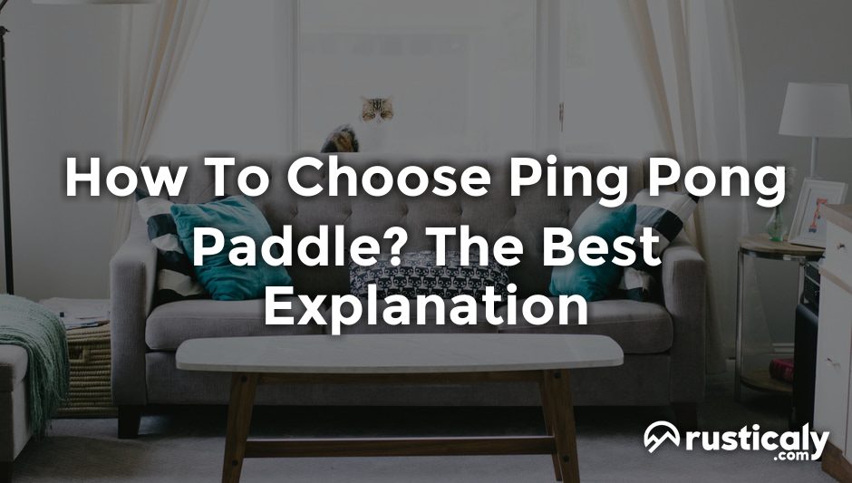 how to choose ping pong paddle