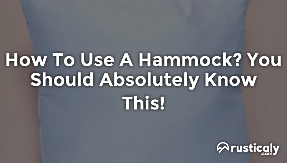 how to use a hammock