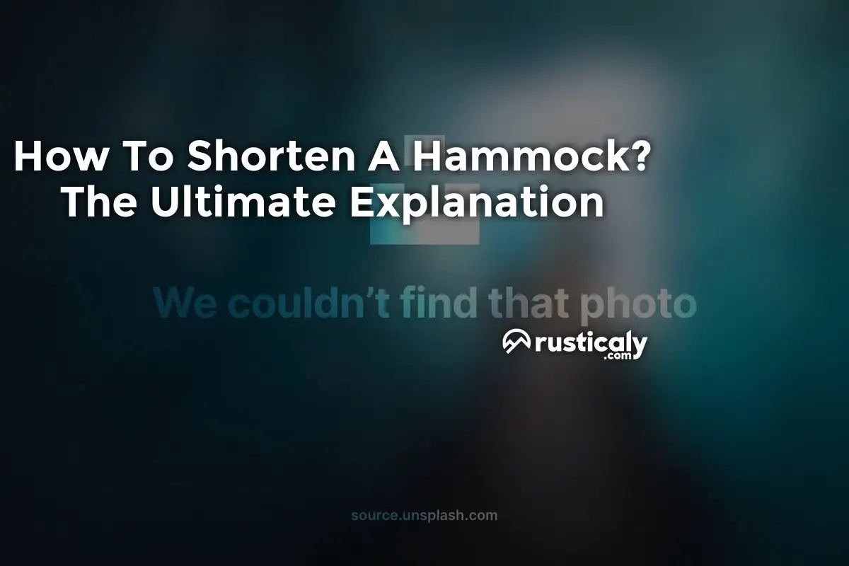 how to shorten a hammock