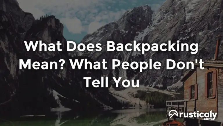 what does backpacking mean