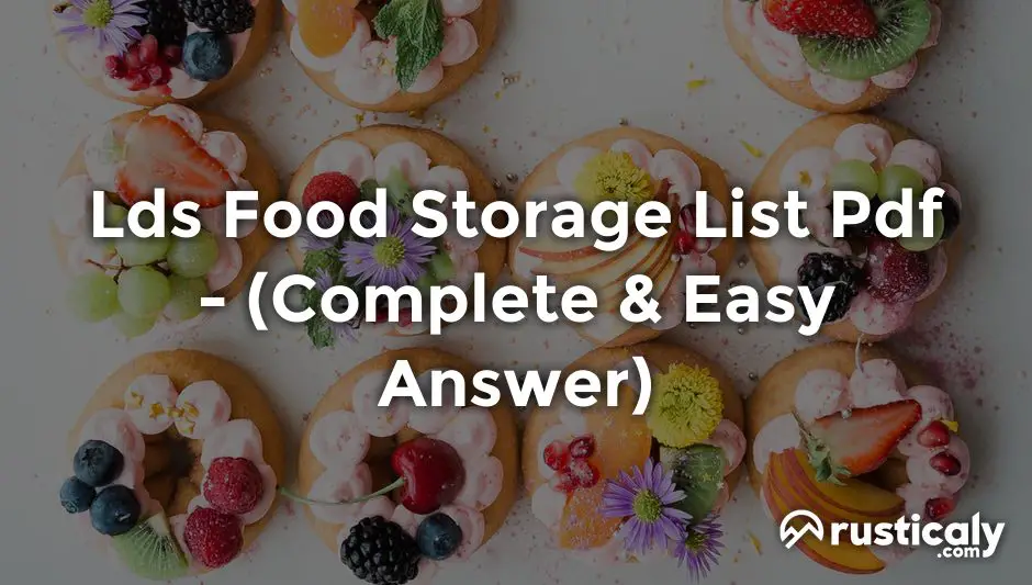lds food storage list pdf
