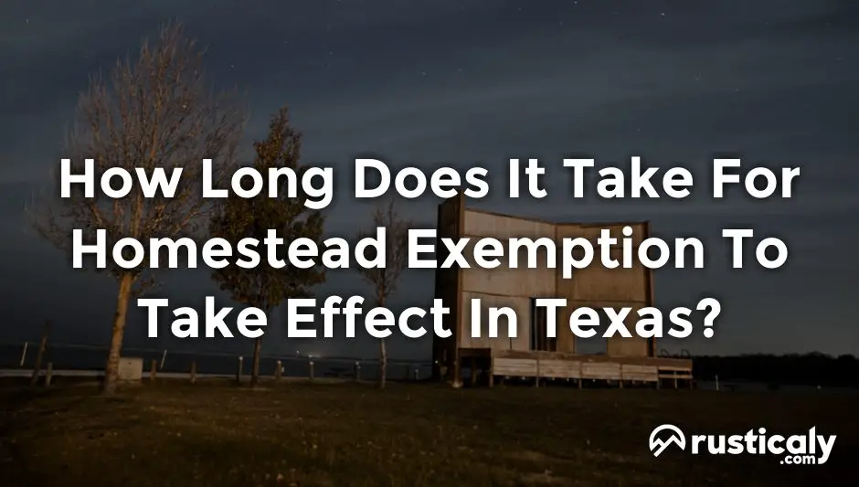 how long does it take for homestead exemption to take effect in texas