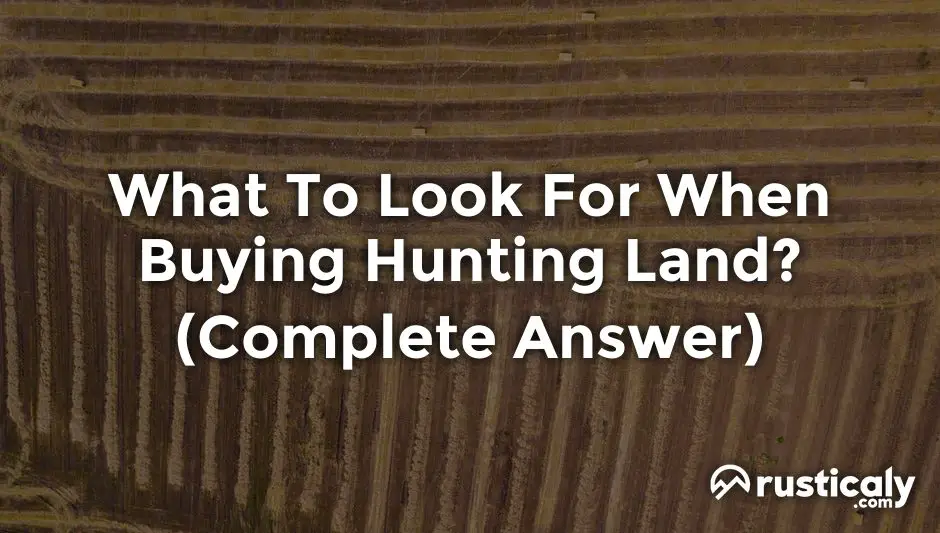 what to look for when buying hunting land