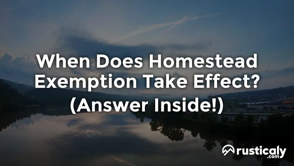 when does homestead exemption take effect