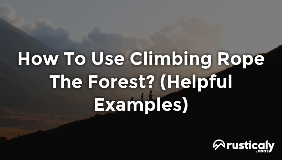 how to use climbing rope the forest