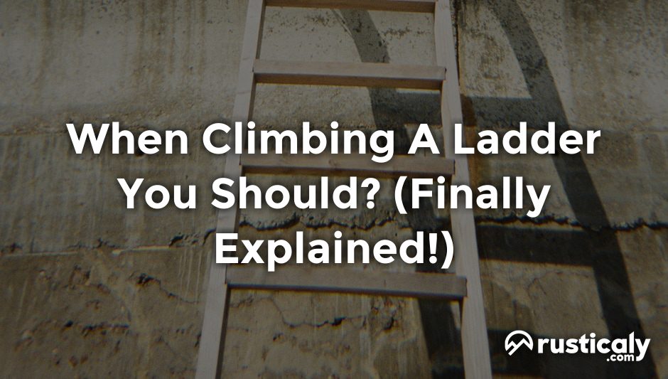 when climbing a ladder you should