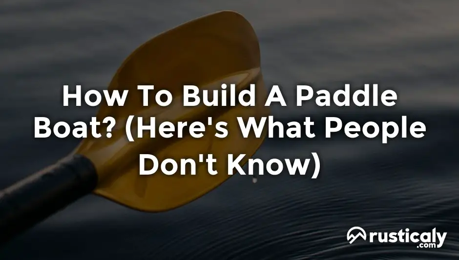 how to build a paddle boat