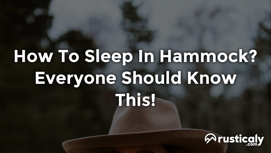 how to sleep in hammock