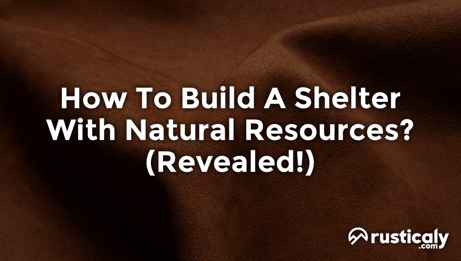 how to build a shelter with natural resources