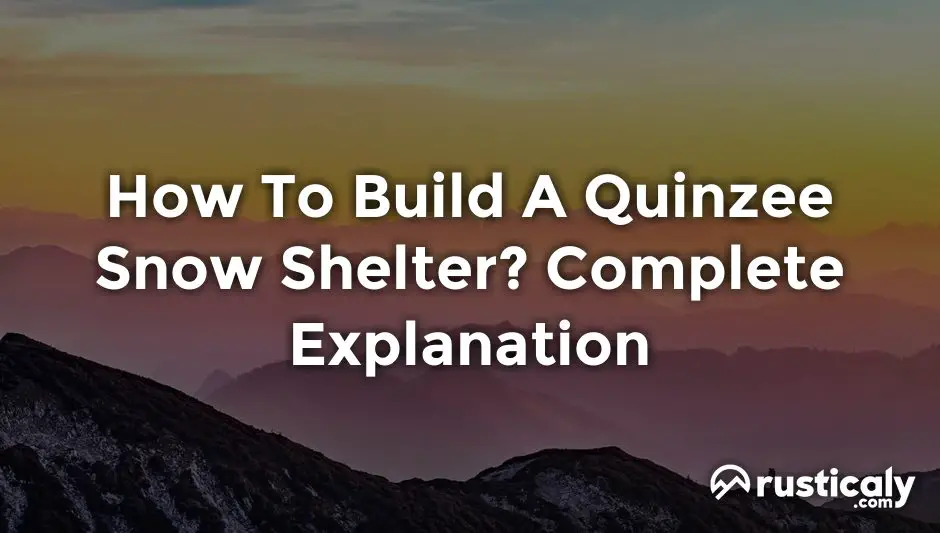 How To Build A Quinzee Snow Shelter? Answer)