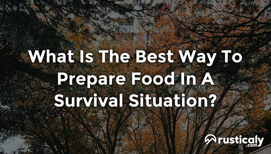 what is the best way to prepare food in a survival situation