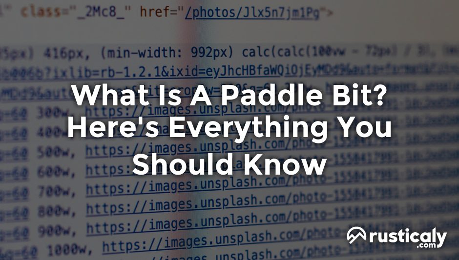 what is a paddle bit