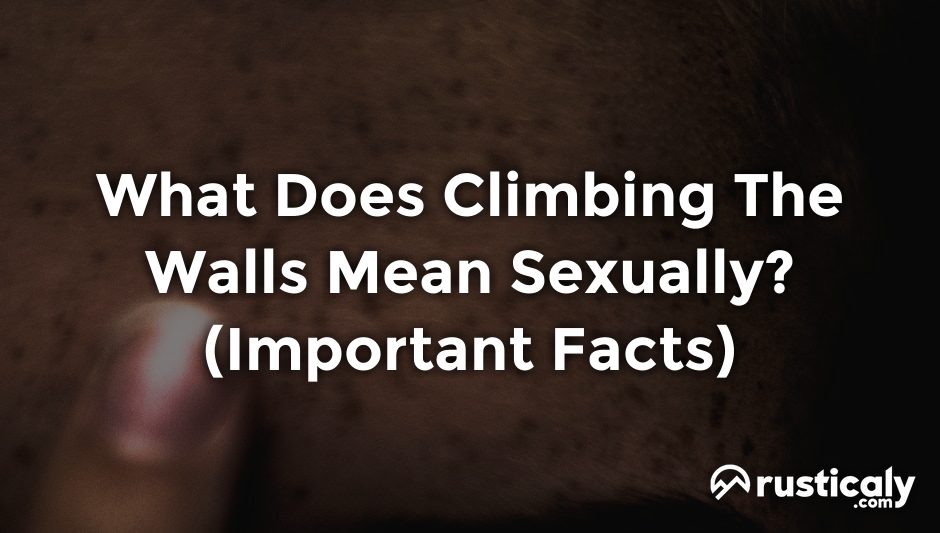what does climbing the walls mean sexually