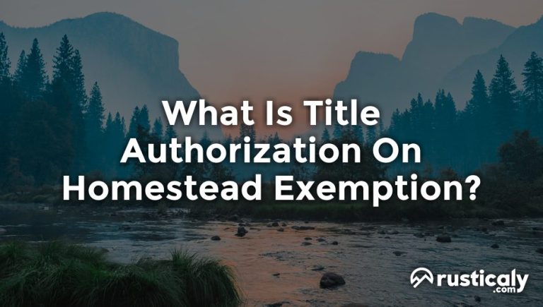 what is title authorization on homestead exemption