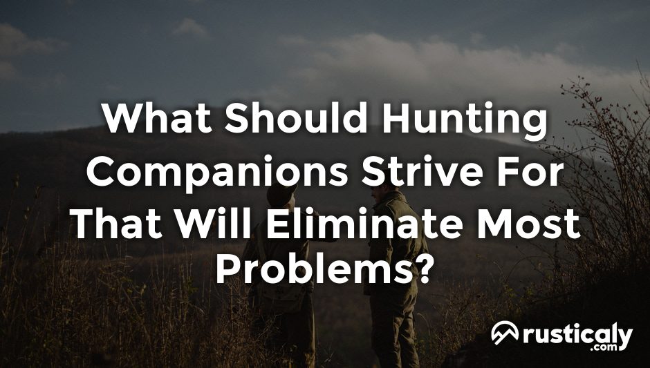 what should hunting companions strive for that will eliminate most problems?