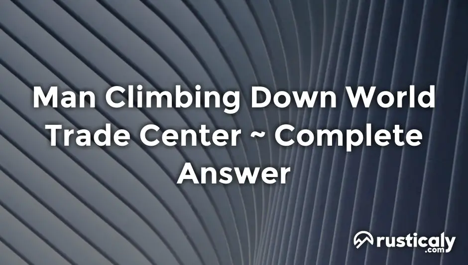 man climbing down world trade center