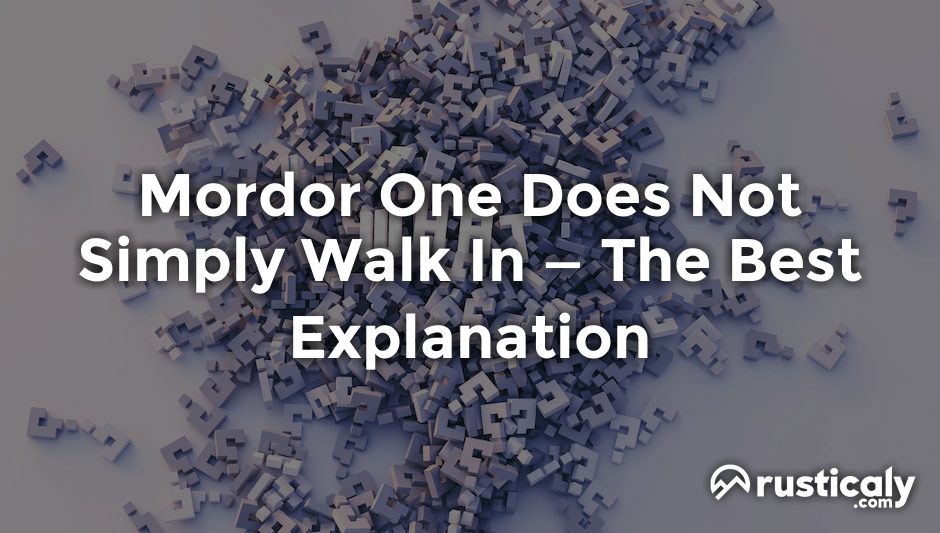 mordor one does not simply walk in