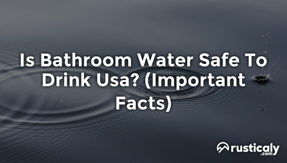 is bathroom water safe to drink usa