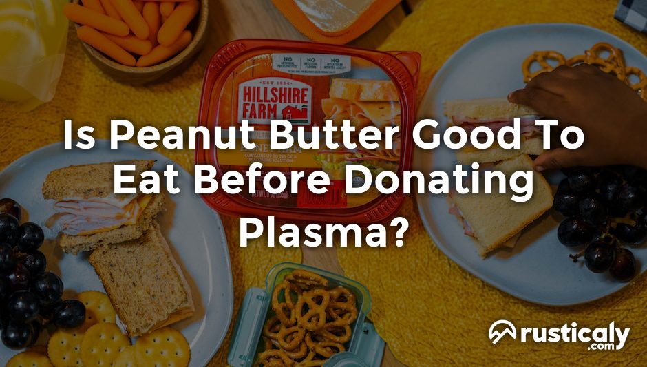 is peanut butter good to eat before donating plasma