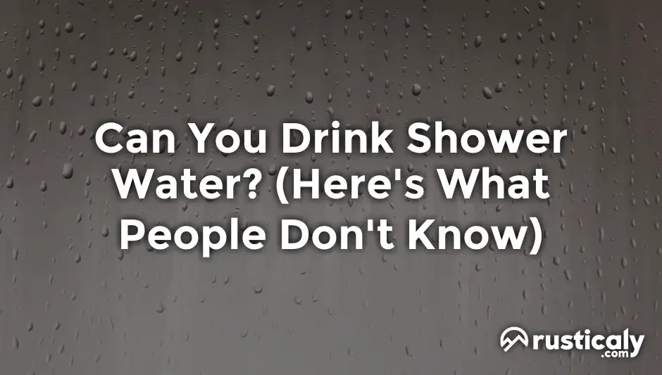 can you drink shower water