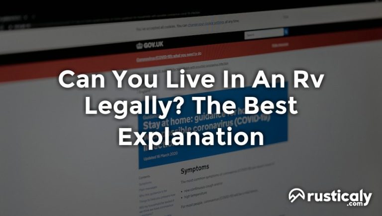 can you live in an rv legally
